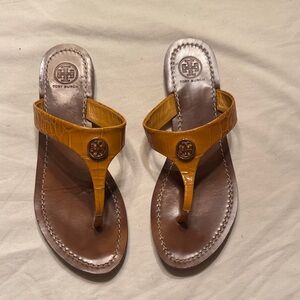 Tory Burch Yellow and Brown Sandals